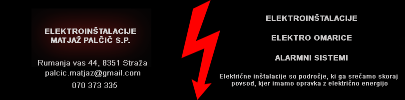 Elektroinštalacije, Matjaž Palčič s.p.